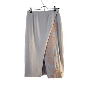 Few Moda New York Cream Floral Embroidered Midi Skirt Size M